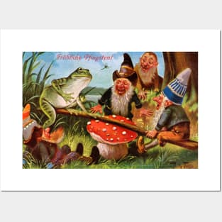 Frog and Gnome Play on Seesaw Posters and Art